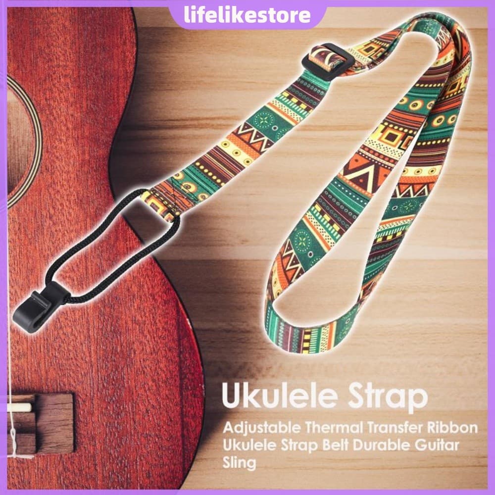 Guitarras De Fita Ajustável Pendurada No Pescoço Alça De Ukulele Estilo Étnico [lifelikestore.br]