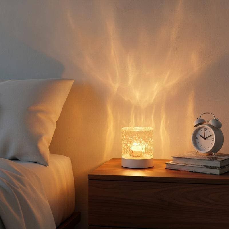 YUKE 3D Projetor De Ondulação De Água Luz Noturna Ângulo Ajustável Lâmpada Ambiente Alimentada Por USB Para Escritório E