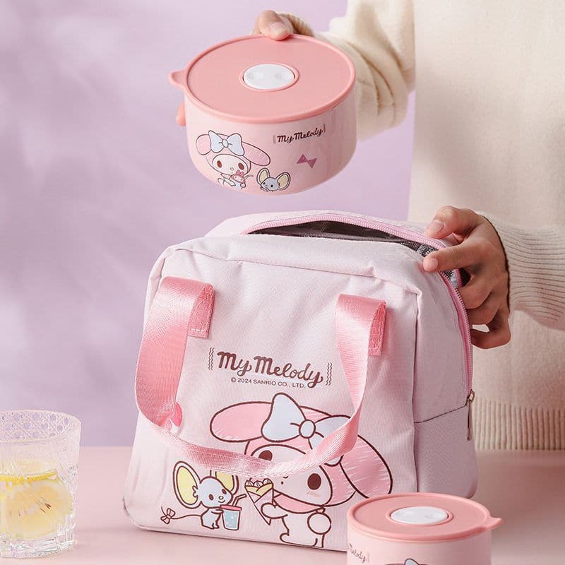 Série Sanrio de alto valor desenho animado fofo unissex isolamento lancheira portátil de grande capacidade bolsa de isol