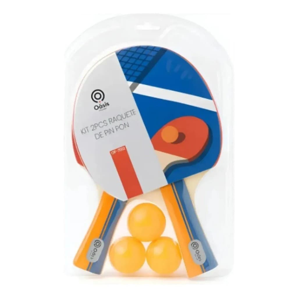 Kit Tênis De Mesa 2 Raquetes + 3 Bolas Ping Pong Aikino