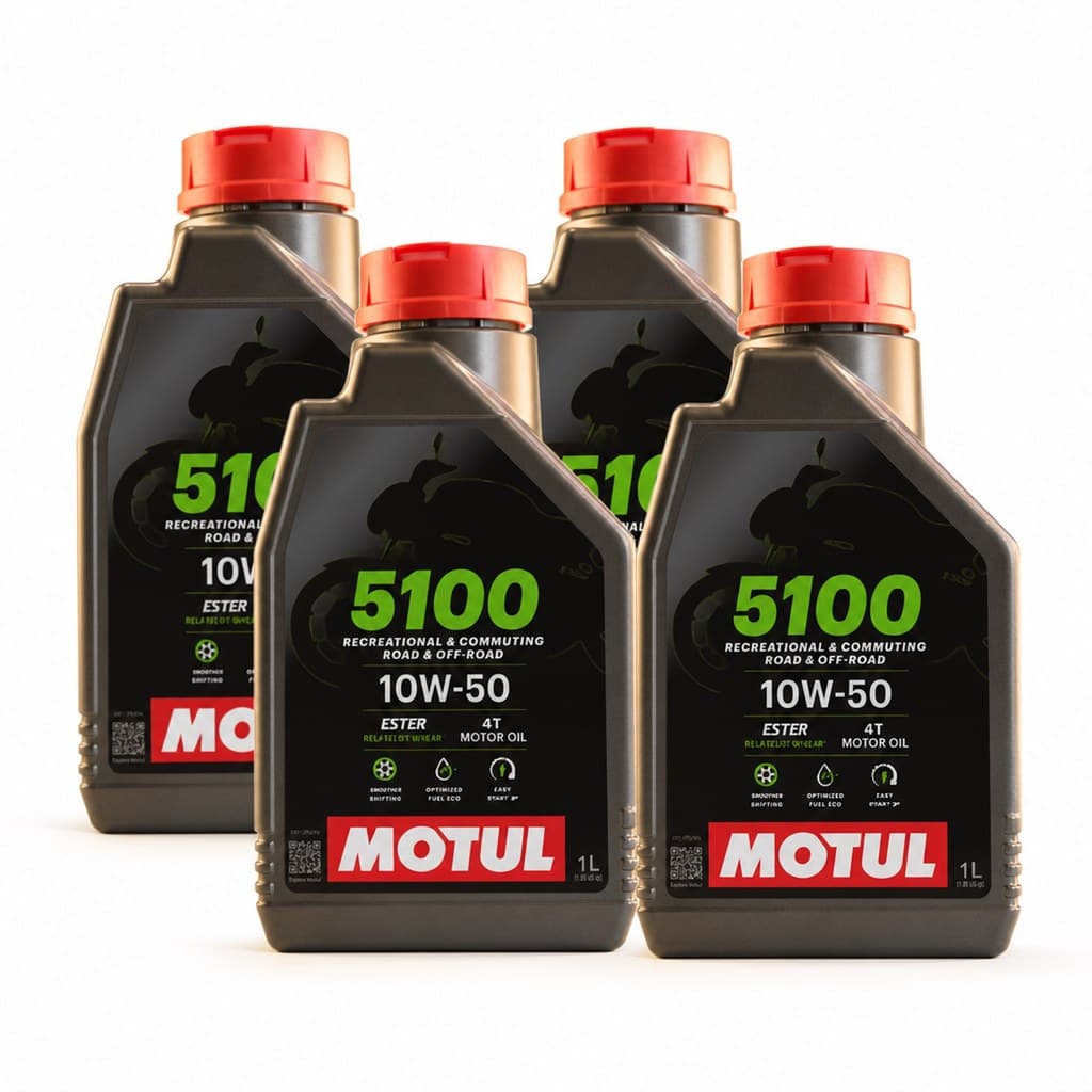 Kit 4l Óleo Motul 5100 10w-50 4t Para Motor De Moto