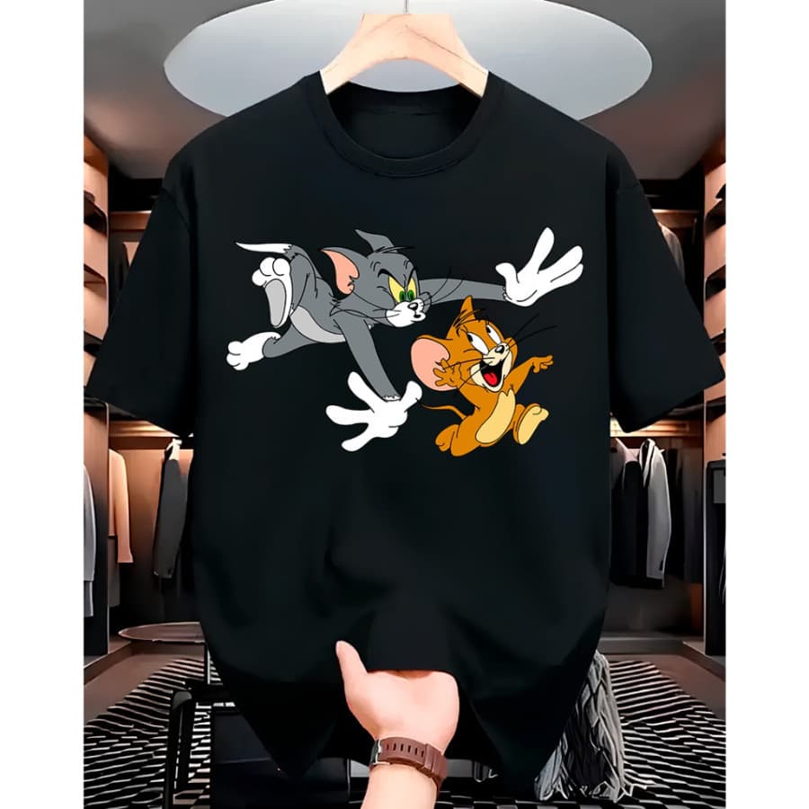 Camiseta Casual Tom e Jerry Desenho Camisa 100% Algodão Premium Envio Imediato