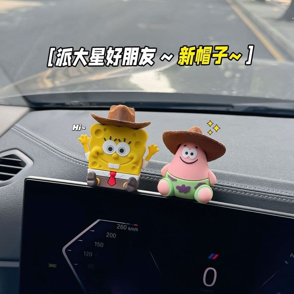 Cavidade do sul norte Tuning bob esponja calça quadrada série de cura ornamentos interiores do carro Console central do