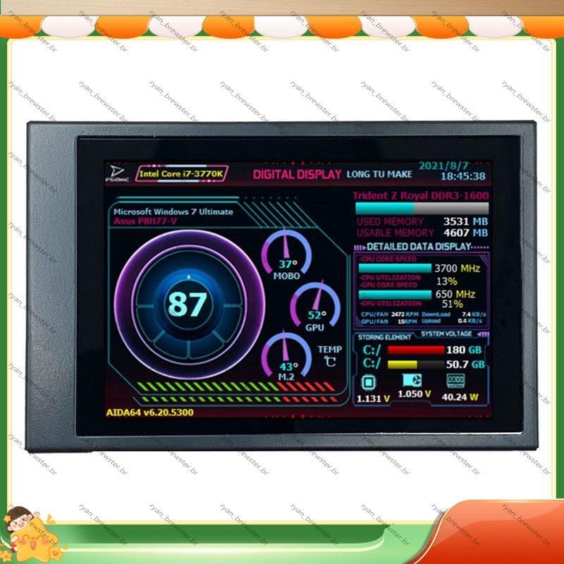 [Preferência R] Tela De Exibição Do Chassi 3.5 Polegadas IPS LCD Monitor Display USB2LCD USB Suporte Para Subtela Comput