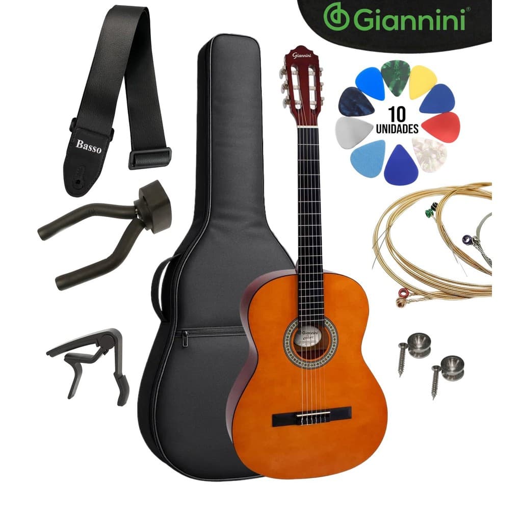 Violão Estudante Acústico Giannini N14 N Acessórios