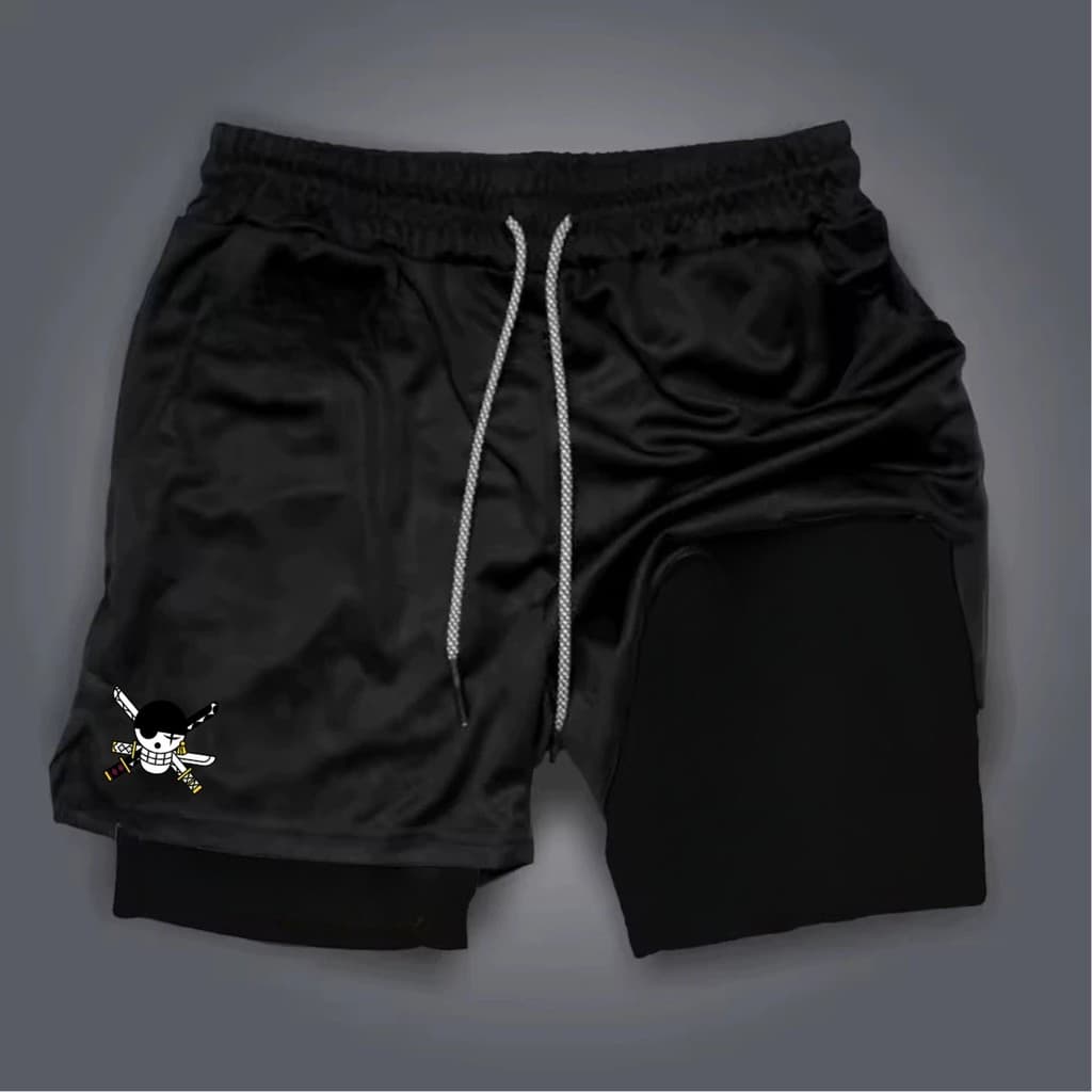 Shorts Bermuda 2 em 1 Para Academia treino perfomance Pirata academia maromba short dry compressão
