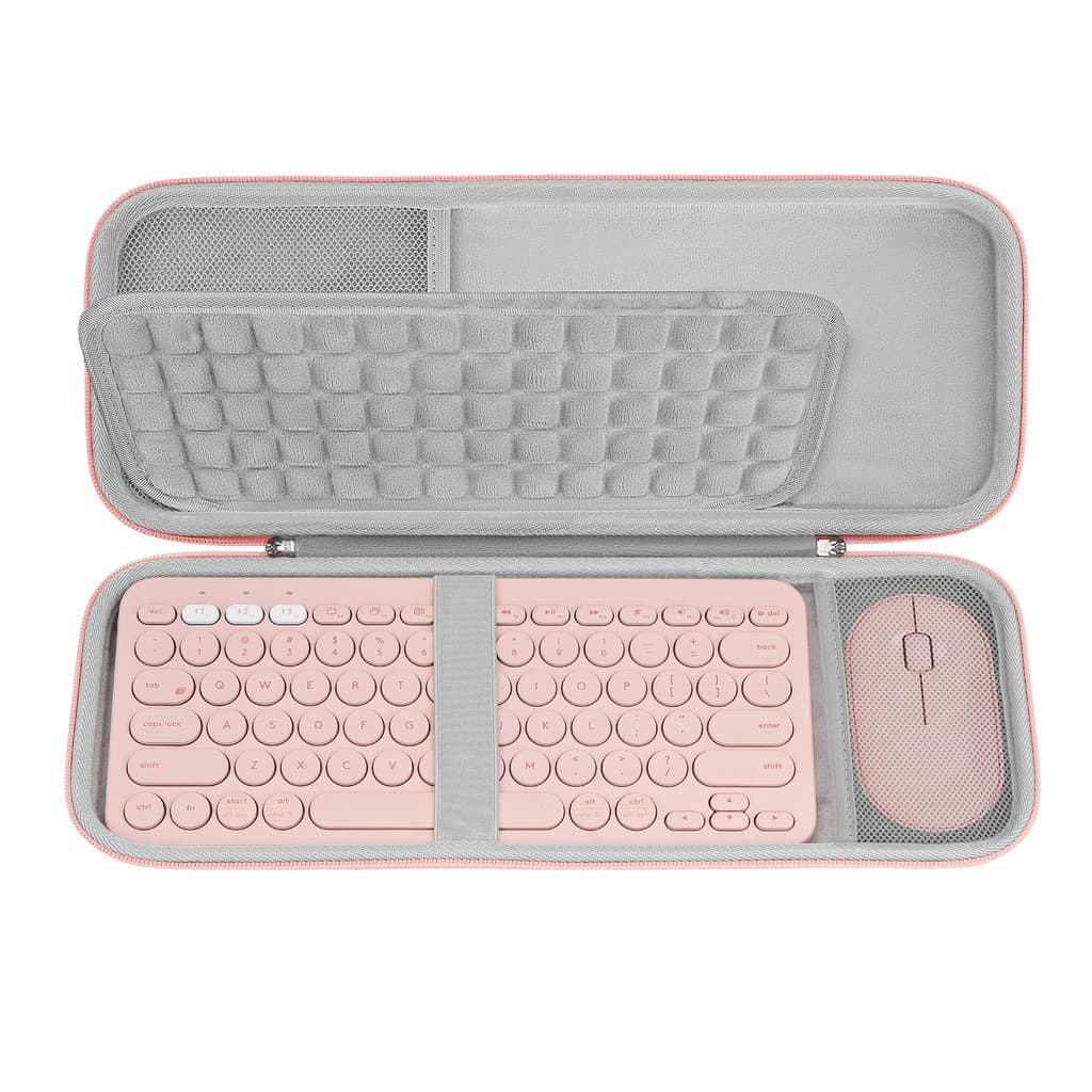 Capa De Teclado Geekria Para K380 + Mouse M350/M350s , Combinação Pebble 2 , Estojo Protetor (Rosa)