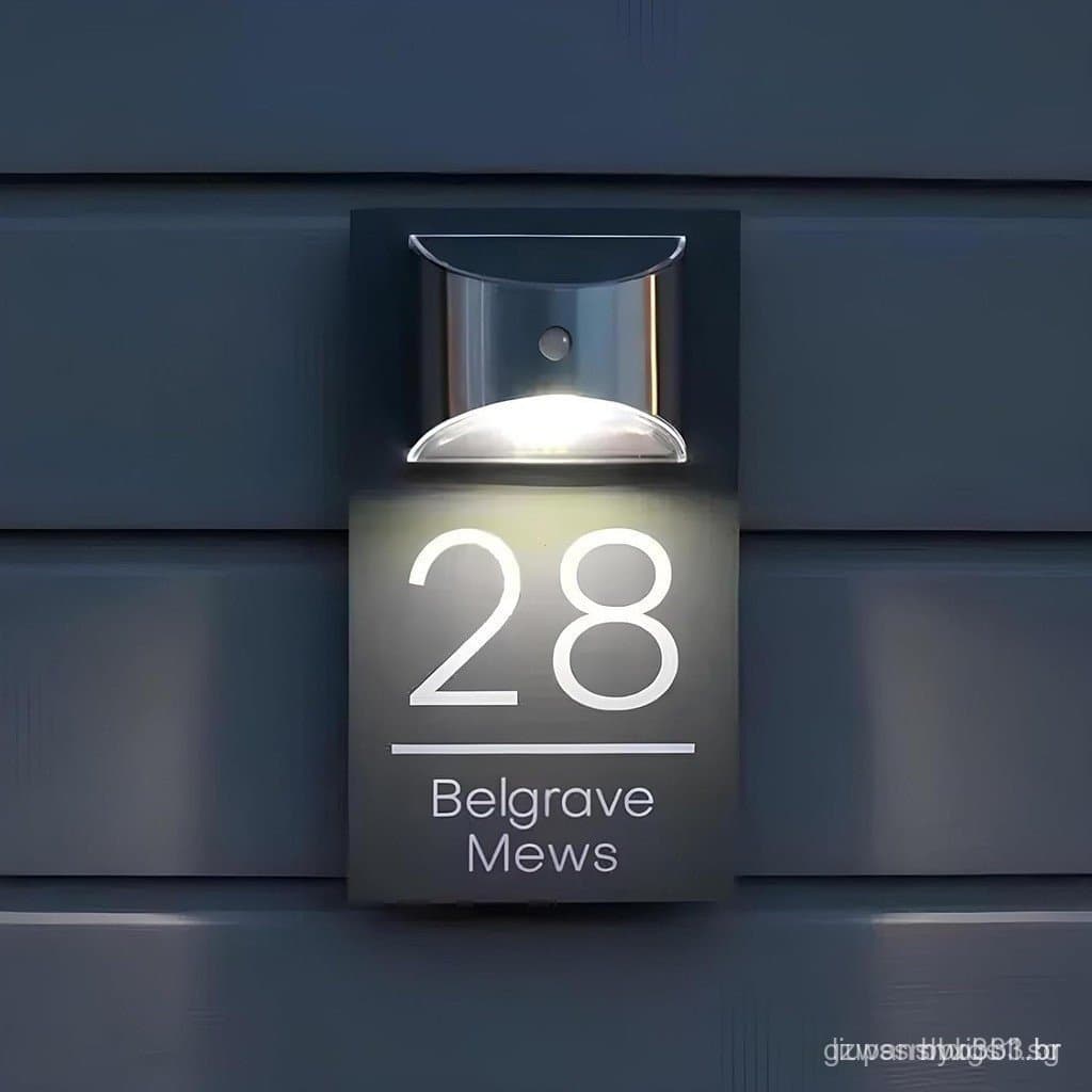 A BeNsil oferece placas de número de casa modernas e personalizáveis, alimentadas por Sola TOHF.