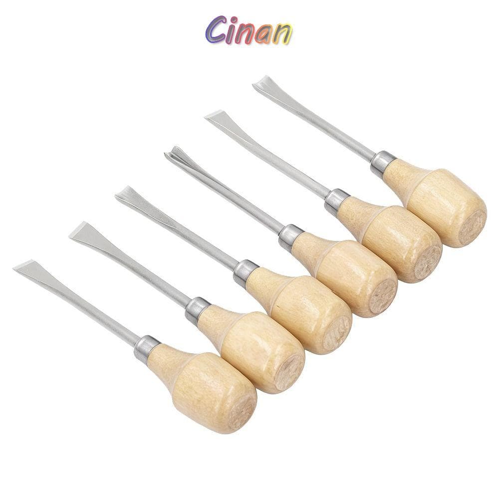 Kit De Cinzel De Escultura CINAN 6 Peças , Conjunto De Borda De Solo De Precisão De Ponta Meio Redonda Curvada