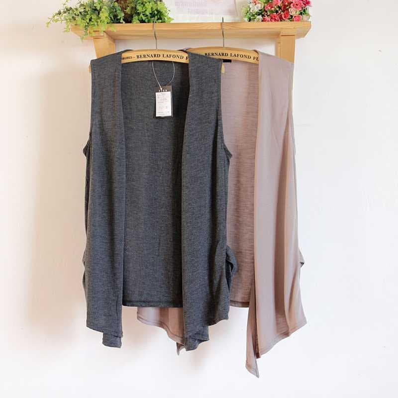 FRETE GRÁTIS!  Outono novo estilo versão coreana japonês feminino All-Match Mori feminino sem mangas Cardigan jaqueta ta