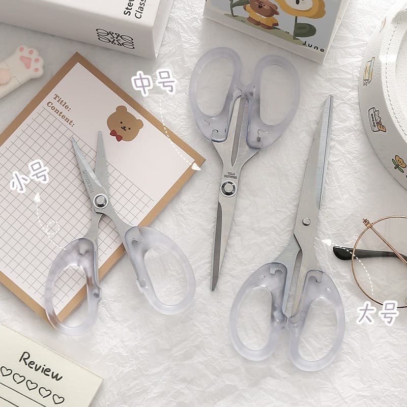 Papelaria Semi-tinta simples estilo ins fosco transparente manual tesoura AJJ pequena fresca artesanal diy arte tesoura