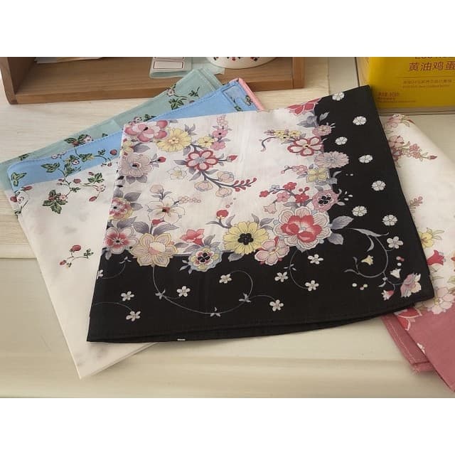 Todo o algodão 40 contagens meninas suor-Wiping impresso lenço de algodão puro grande lenço quadrado 43cm