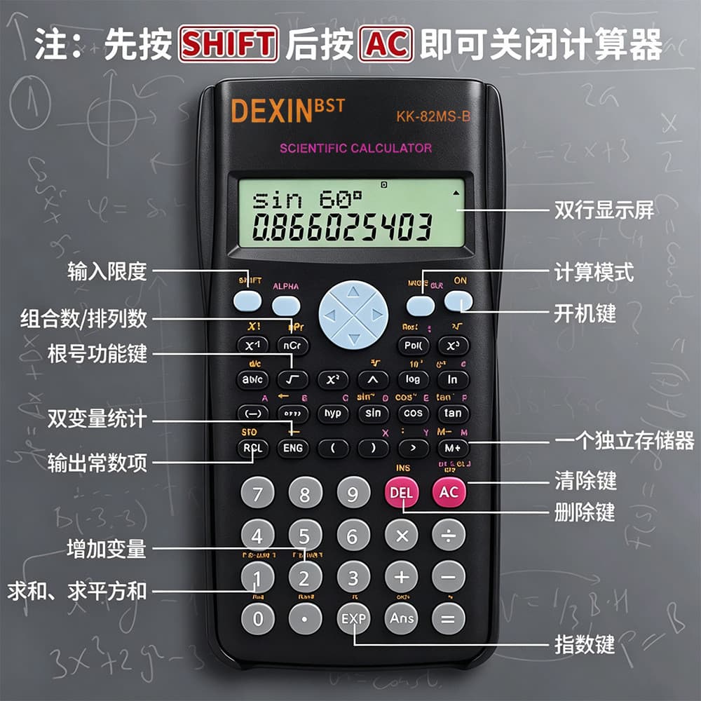 Calculadora de função científica do ensino médio