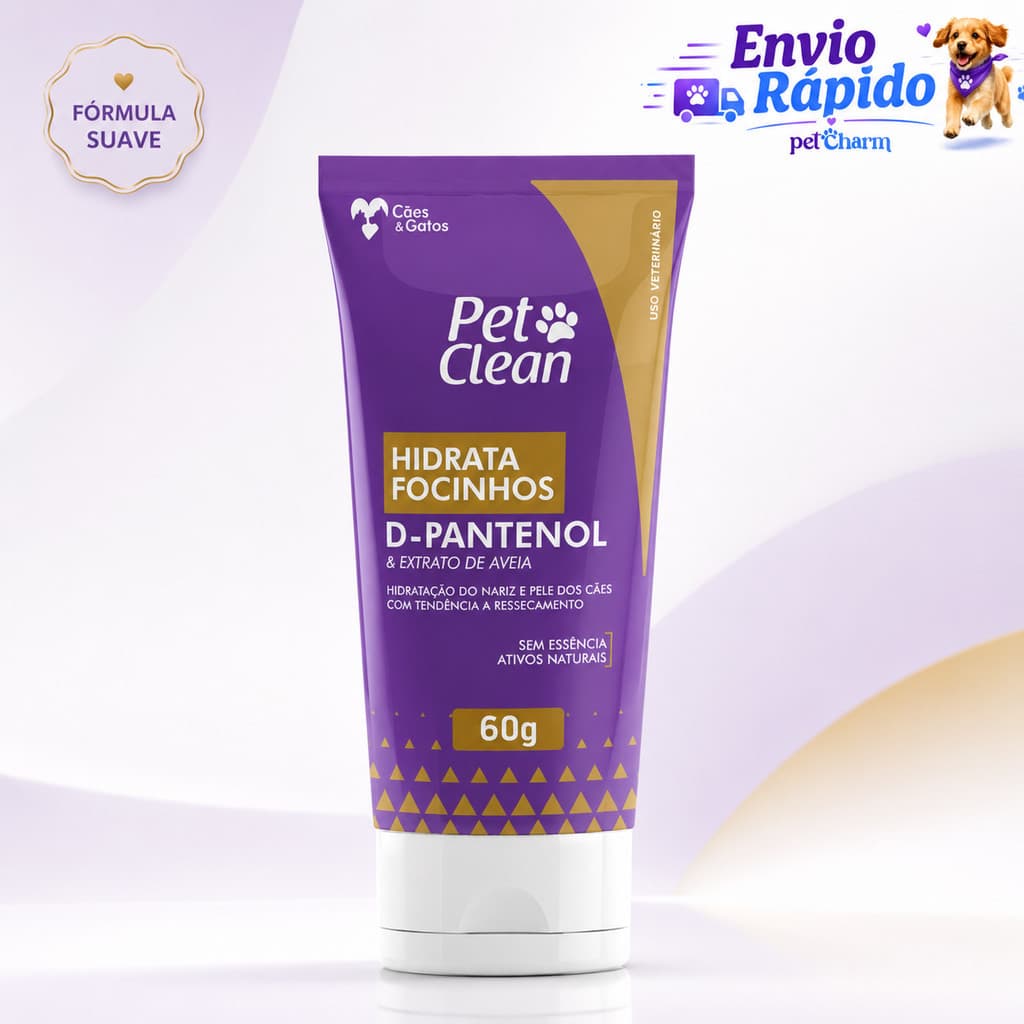 Hidratante de Focinhos Cães e Gatos D-Pantenol Pet Clean 60g