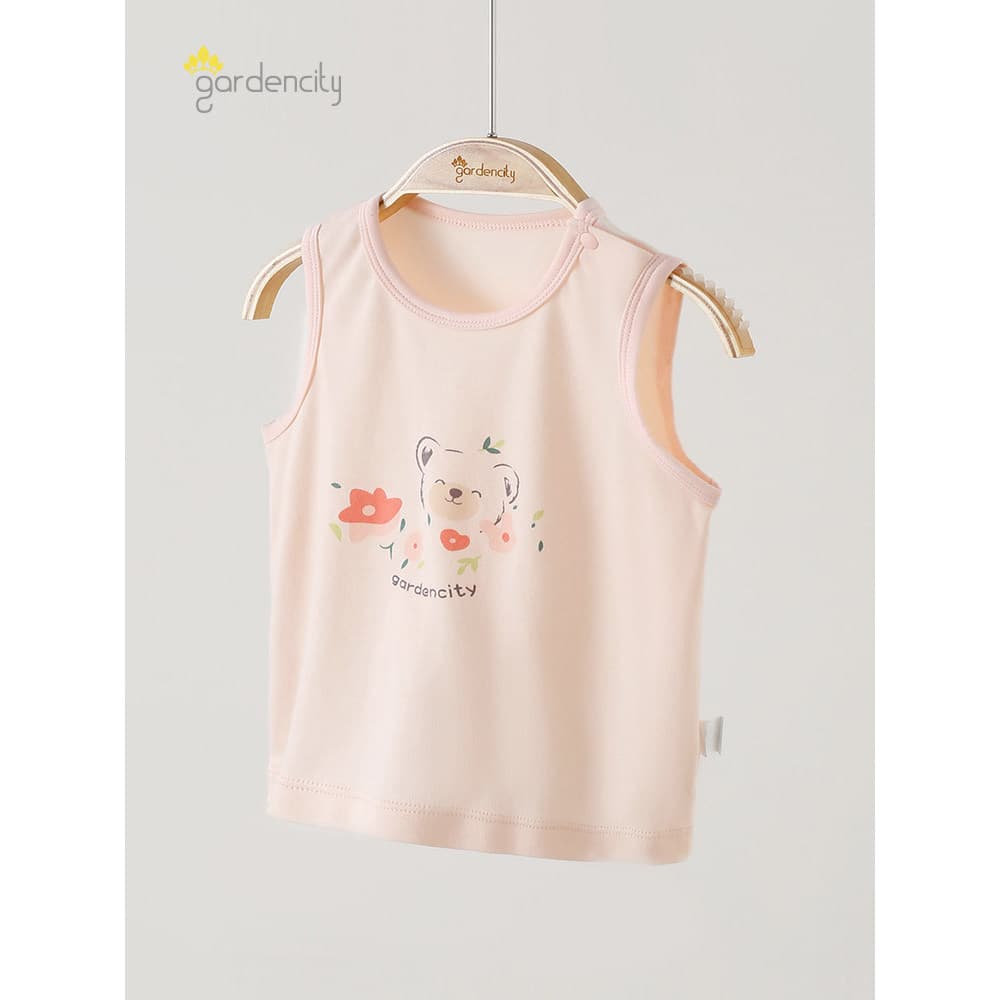 Colete de bebê primavera outono Modal algodão dos desenhos animados do bebê menina sem mangas proteção da barriga camisa
