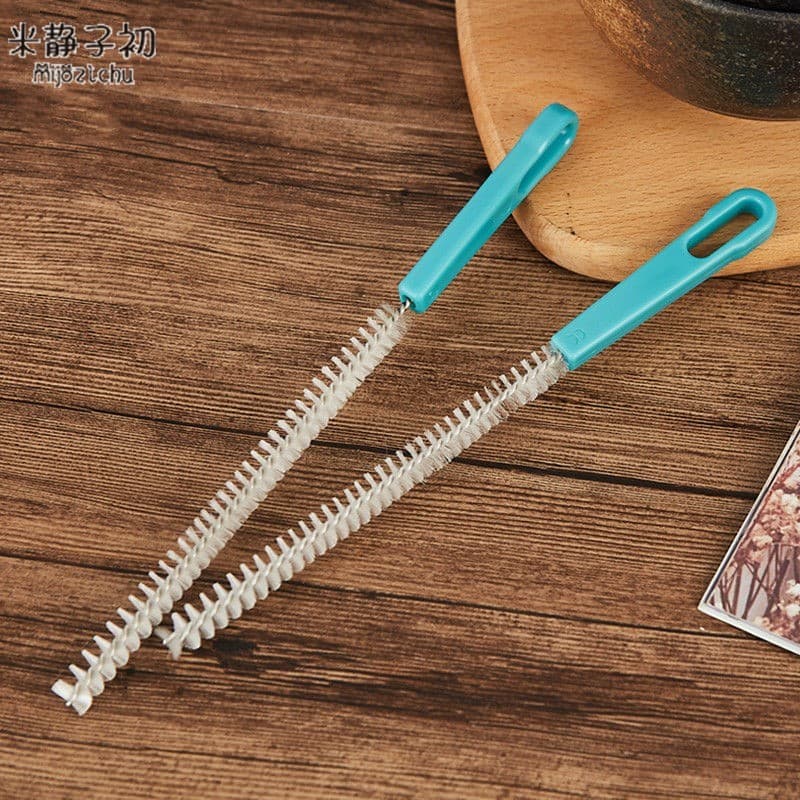 Conjunto de mamadeira com escova de palha para mamadeira com abertura pequena