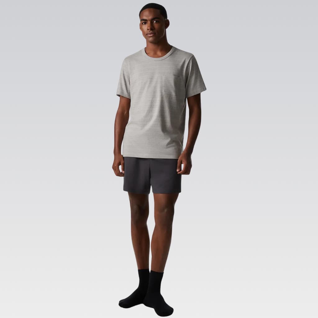 Pijama Masculino Curto Listrado Malha Fio Tinto Hering