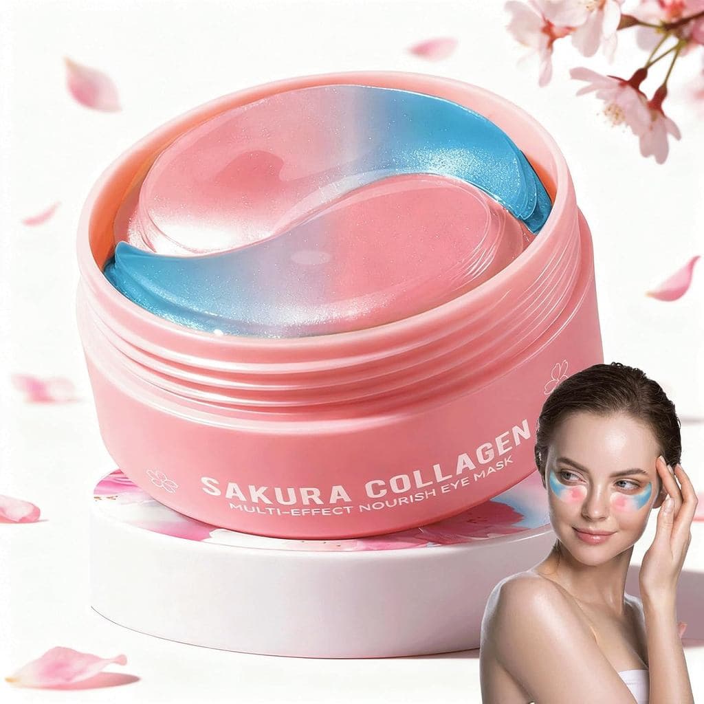 UnderEyeGeles60pcs–MáscaraHidratanteParaOlhosComColágenoDeSakuraParaOlheiras,EspessurasE Rugas,AlmofadasParaOlhosParaMul