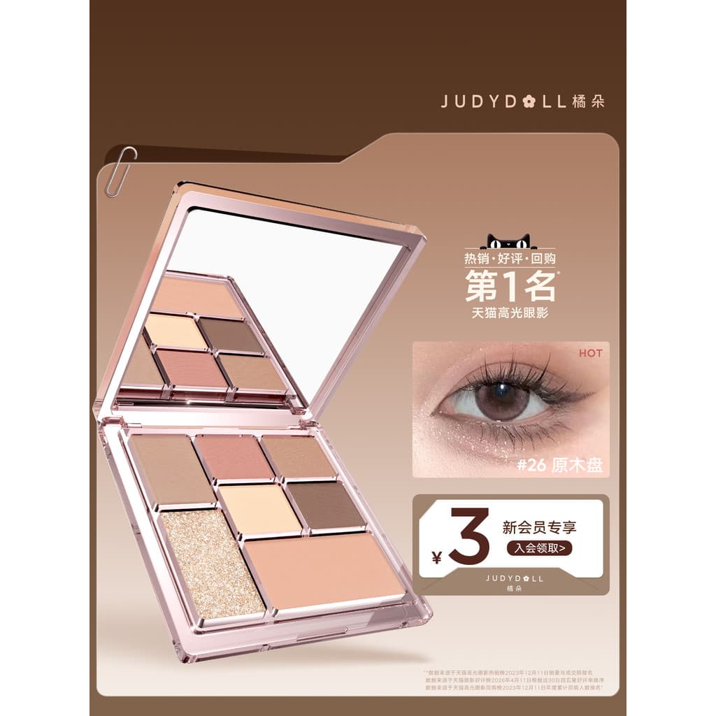 Judydoll Judydoll Fun Eyeshadow Palette Contorno Destaque Blush Deitado Silkworm Palette Maquiagem All-in-One Palette