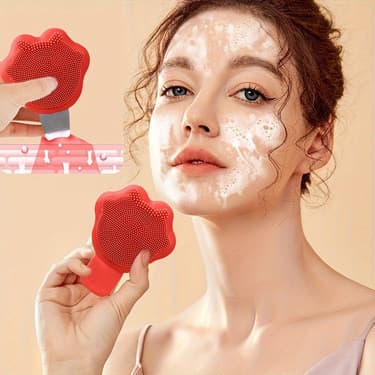 Escova de limpeza de Silicone para limpeza Facial, pá de cravo, escova de lavagem Facial, dois em um, fonte de Design de