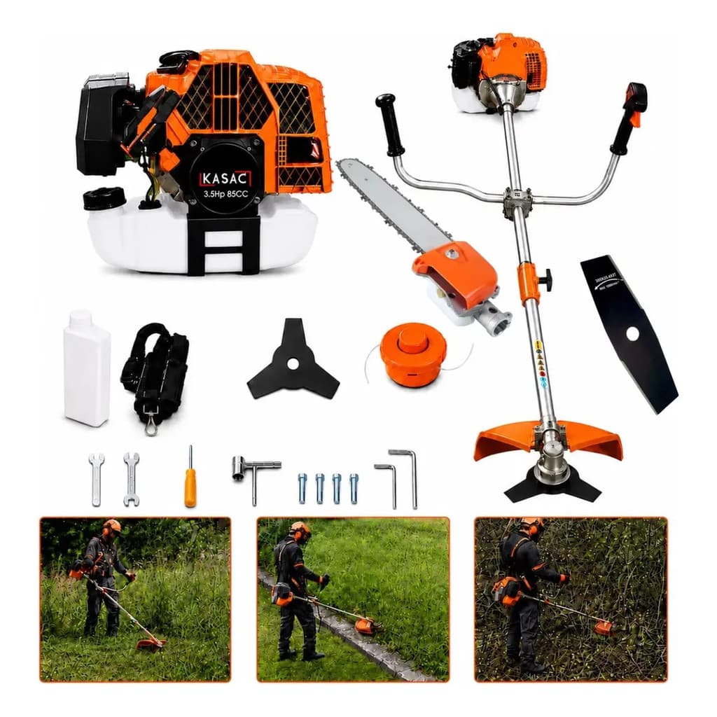 Roçadeira Gasolina Profissional Kasac 85cc Potente + Brindes