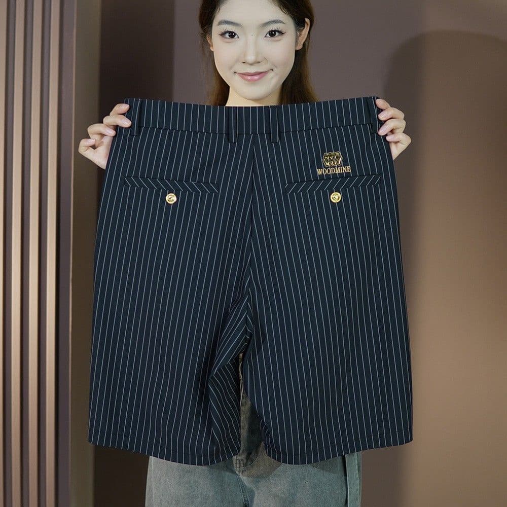 Moda de secagem rápida listrado Casual calças cortadas magro-ajuste Shorts estiramento masculino verão estilo fino legal