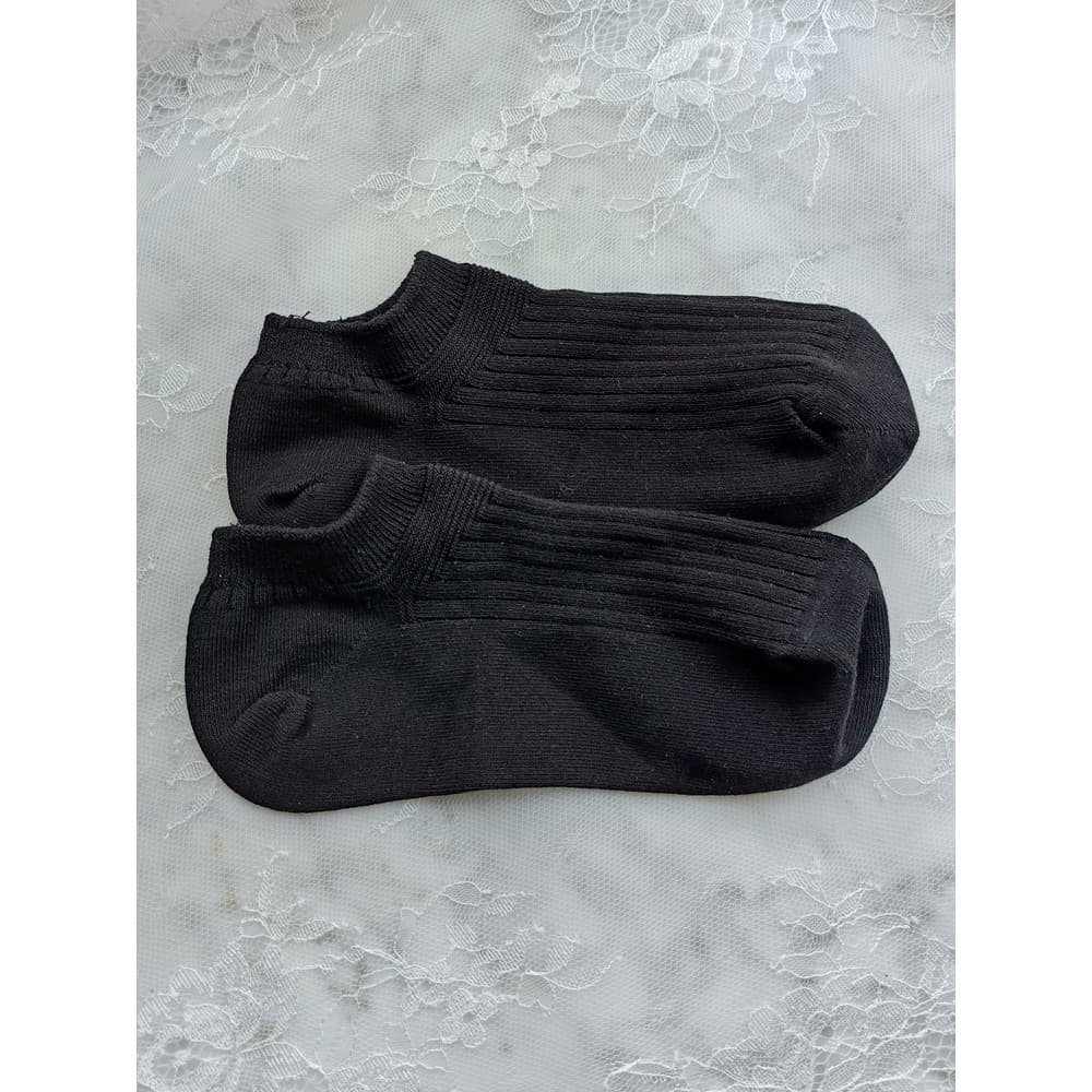 Qingdao Meias masculinas de agulha dupla boca rasa pretas barco algodão absorvente de suor respirável primavera verão me