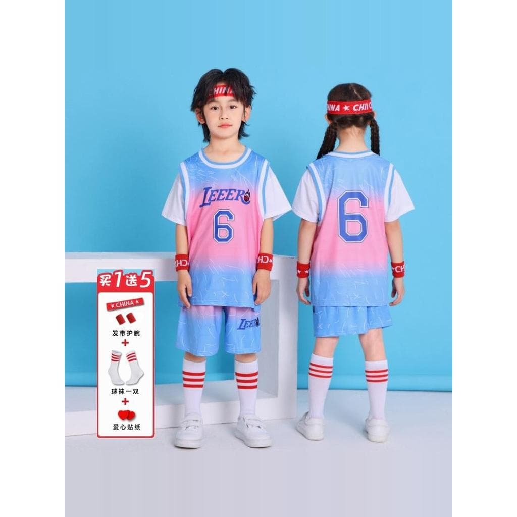 Crianças de manga curta uniforme de treinamento de basquete terno meninos meninas estudantes da escola primária crianças