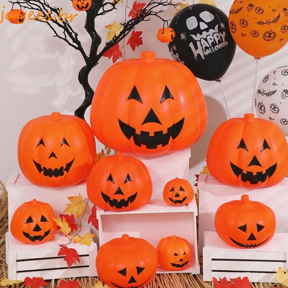 Lanterna De Abóbora JAYEES , Luz LED Luminosa Halloween Jack-O-Lantern , Lâmpada Brilhante Piscante De Plástico