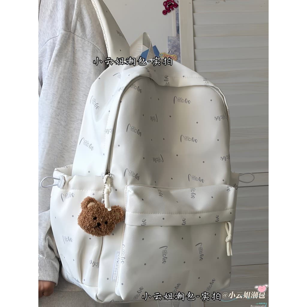 2026 novo estilo mochila feminina estudantes do ensino médio All-Match impresso grande capacidade