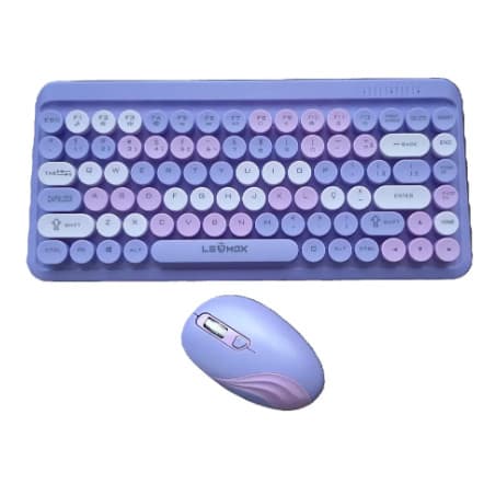 Kit Teclado e Mouse Sem Fio LEHMOX LE-7060 2.4GHz USB Colorido para PC e Notebook
