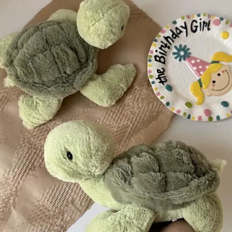 Brinquedo de Pelúcia em Forma de Tartaruga Marinha, 1 Unidade, Boneco de Pelúcia Realista e Calmante, Animal de Pelúcia