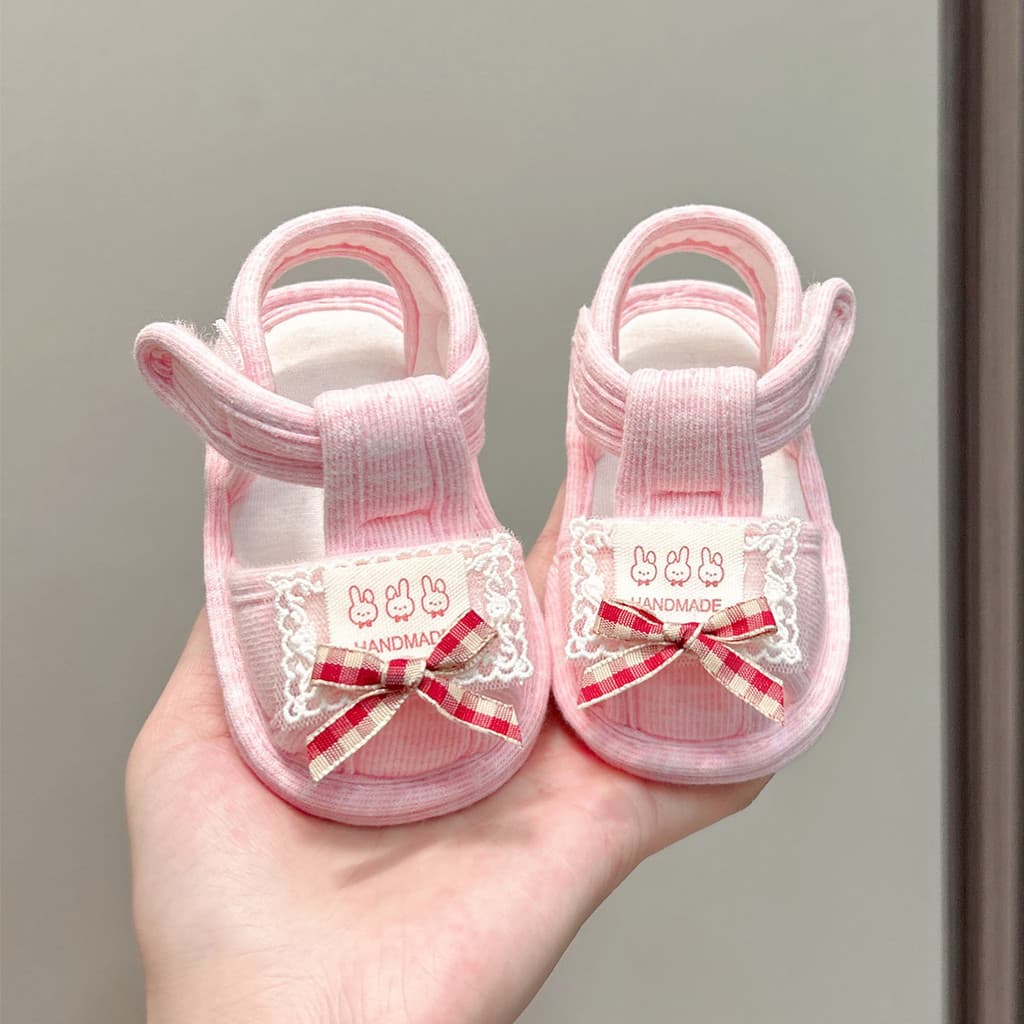 Sandálias de sola de pano para bebês de verão, 0-1 anos, sola macia, antiderrapante, sapatos escolares, sapatos para rec
