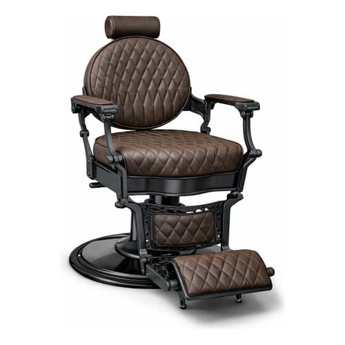 Cadeira Barbeiro Marrom Confortável Reclinável Premium