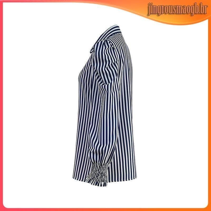 Vestido Listrado de Manga Longa para Mulheres da FWCA Xiuer, Primavera e Outono, 2YHN