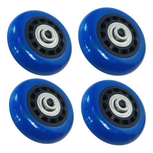 Kit 4 Rodas Patins Roller Vintage Rolamentada 55x15mm Azul