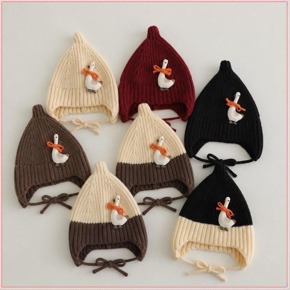 Gorro De Malha  , Chapéu De Inverno Infantil À Prova De Vento E Frio Proteção De Orelha De Animal De Desenho Animad