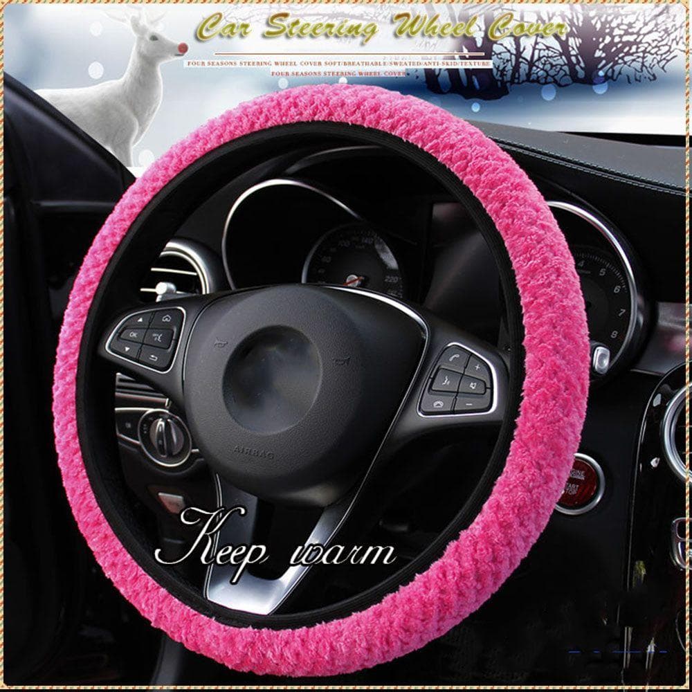 Capa Do Volante Carro Decoração Automática Proteção Antiderrapante Pelúcia Quente