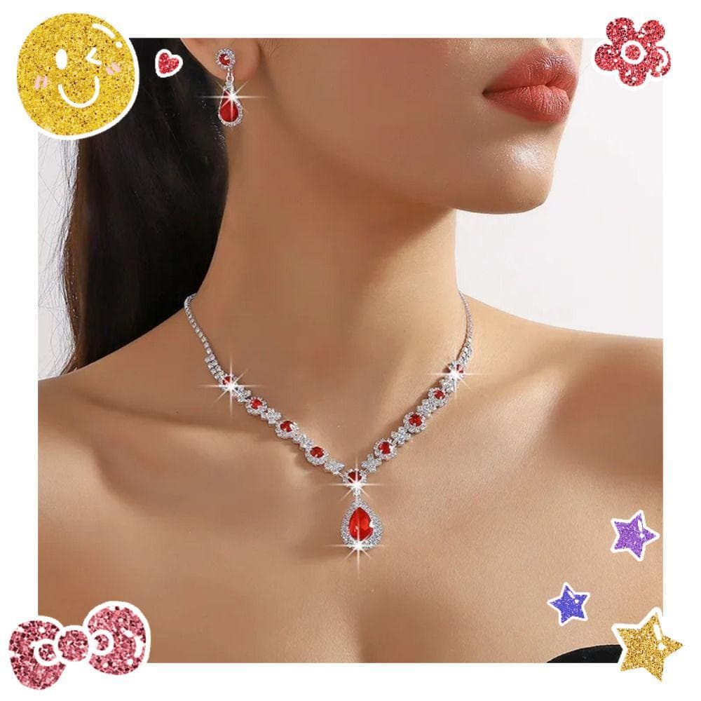 Colar De Gotas De Cristal , Conjunto De Jóias De Noiva Vintage Waterdrop , Brincos Femininas Elegantes
