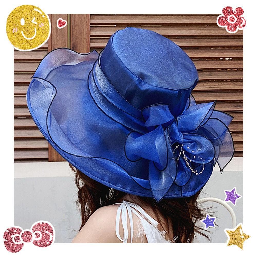 Chapéu De Sol Moda Organza Com Aba Grande Ao Ar Livre