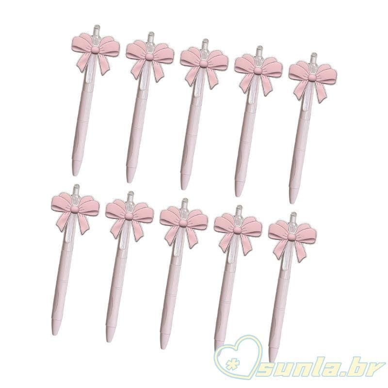 SUNL Conjunto De Canetas De Gel Adorável Com Laço , 10 Peças , 0 5mm , Ponta Fina , Secagem Rápida , Caneta De Tintas Re