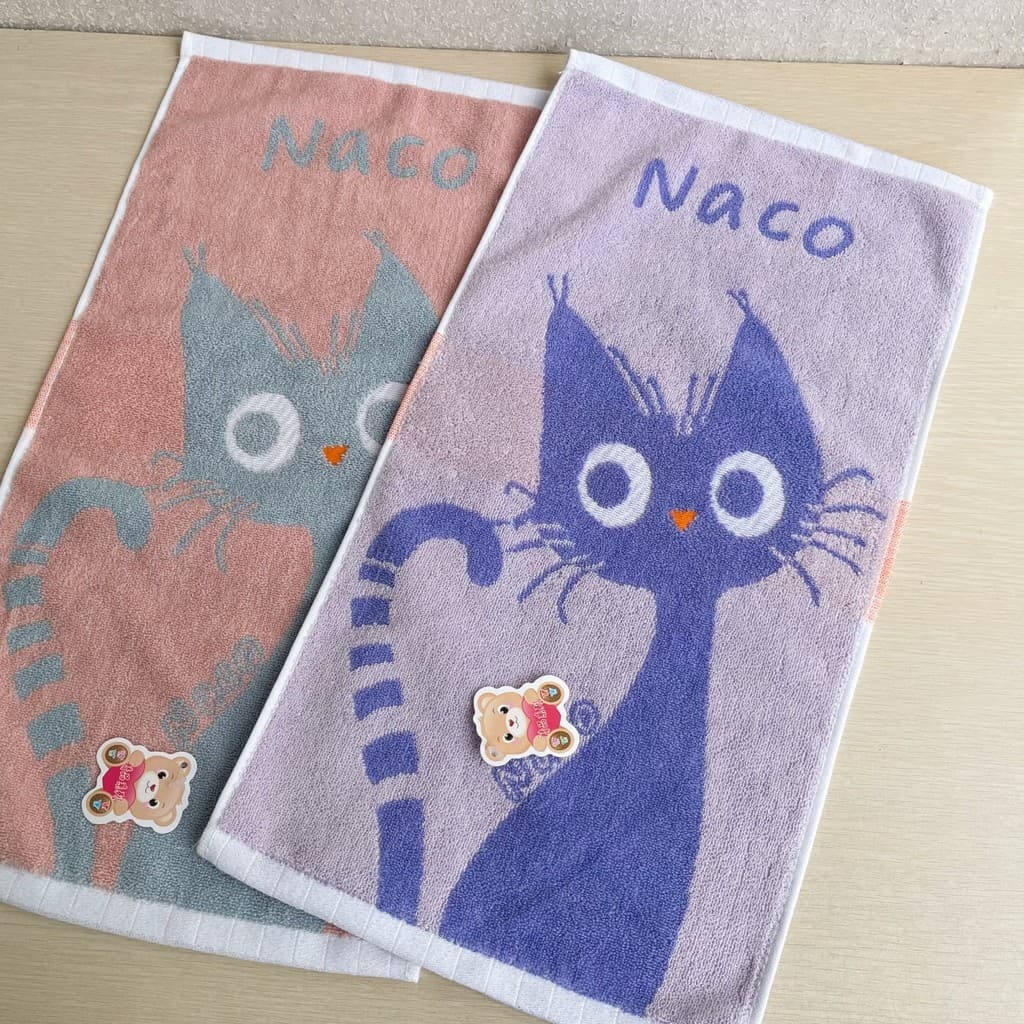 Gato mantimentos macio sem fiapos toalha de algodão bonito dos desenhos animados gato retangular rosto lavagem banho toa