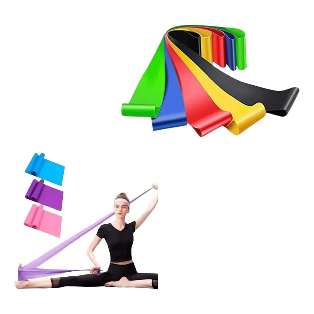 2x Kit 5 Mini Band + Faixa Elástica Treino Fitness