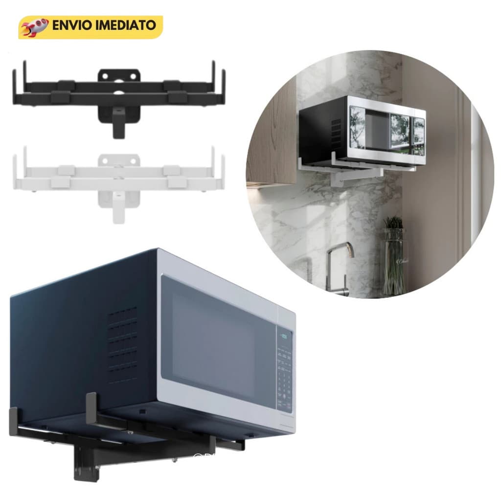 Suporte De Microondas Fixo Na Parede Com Ajuste Forno Elétrico Universal Suporta Até 30kg