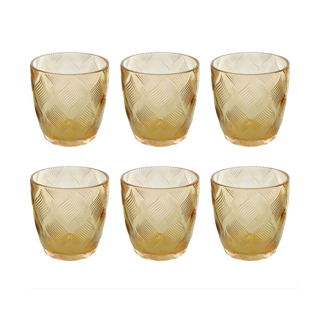 Jogo de Copos Âmbar – 6 Peças de Vidro 310ml