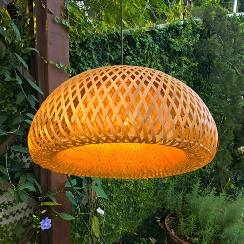 Luminaria Pendente Malibu 35cm Lustre Rustico Sitio Restaurante Moderno Redondo Completo Bivolt