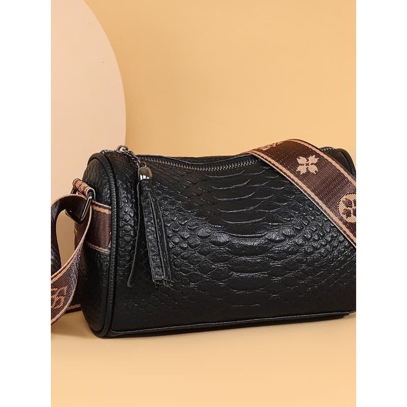 Bolsa de couro genuíno travesseiro saco senhoras 2026 novo estilo moda padrão de crocodilo bolsa de ombro de grande capa