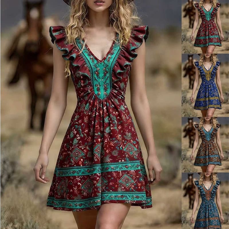 Primavera Verão Vestido Feminino Estampado Saia Feminina E Para Mulheres