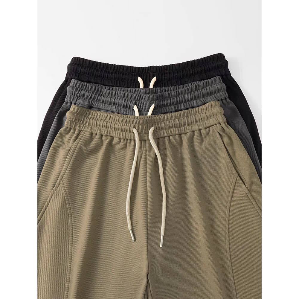 2026 novo estilo Shorts sarja cáqui 260g calças casuais finas das mulheres dos homens verão solto simples calças cortada