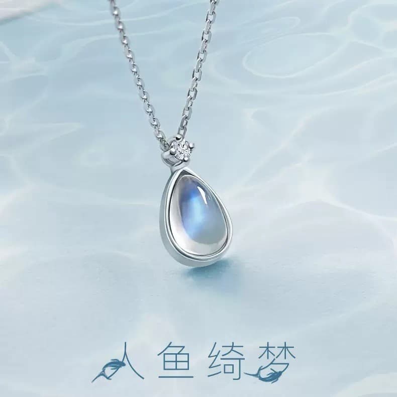 Colar de lágrimas de sereia sensação legal feminino estilo coreano ckic All-Match simples luz luxo gota de água em forma